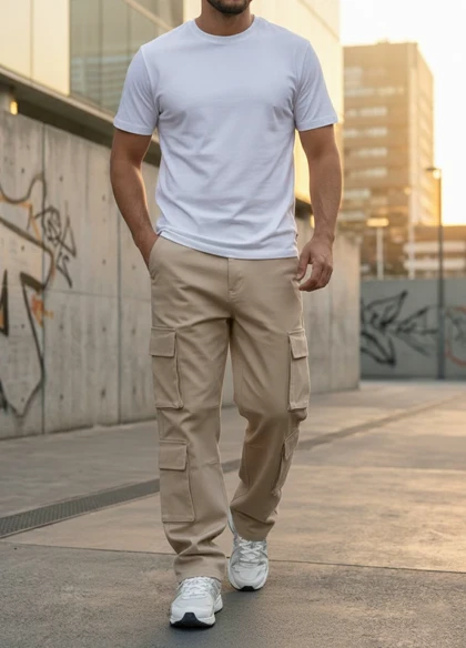 شلوار بنگال کارگو مردانه مدل HAMED-کرم