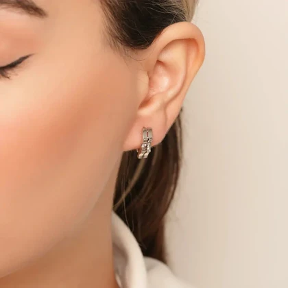 گوشواره حلقه‌ای سفید ، مناسب استفاده روزمره ، فوق العاده زیبا و سبک ، از برند ژوپینگ