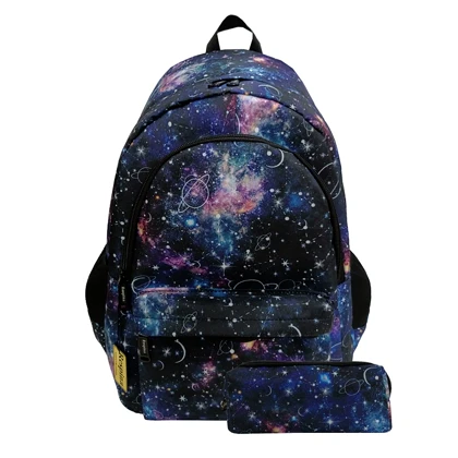 کیف مدرسه دخترانه مدل کهکشانی زحل saturn با جامدادی (برند رسپینا)