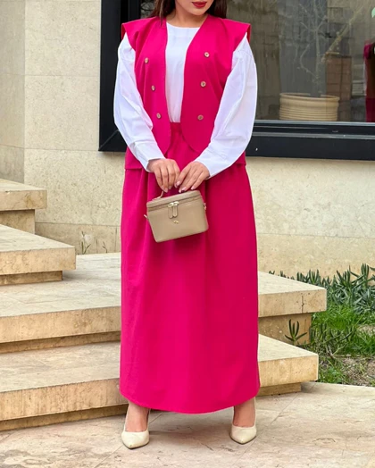 ست سه تیکه جلیقه دامن 1485