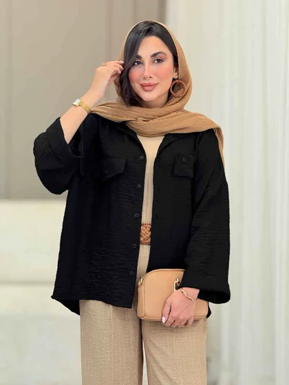 مانتو سر جیب نما آستین پاکتی