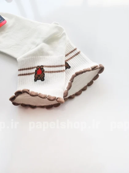 جوراب نیم ساق نخ پنبه طرح دار