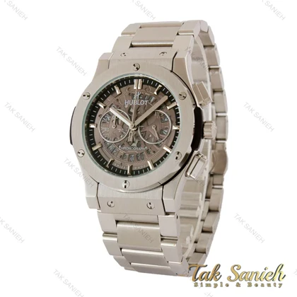 ساعت هابلوت مردانه سه موتوره بند استیل صفحه اسکلتون Hublot-5097-G