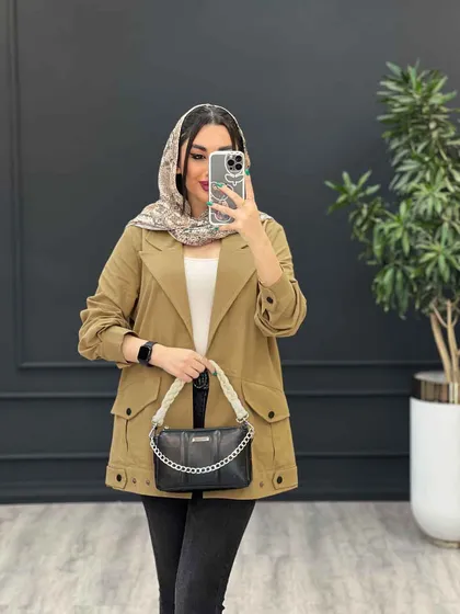 مانتو لینن جیب پاکتی بغل پاگن
