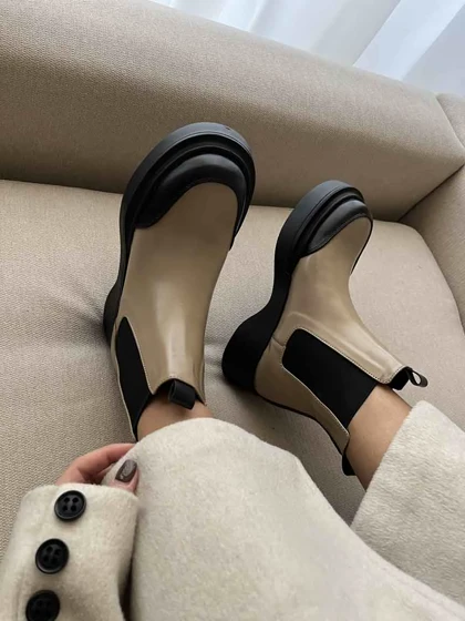 نیم بوت چرم بغل کش