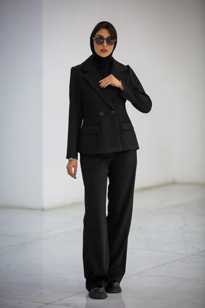 کت زنانه بلدینگ یقه E دو دکمه