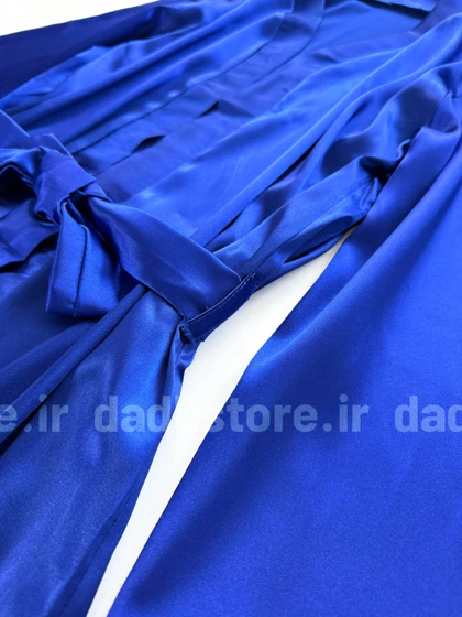 روبدوشامبر ساتن ساده آبی کاربنی