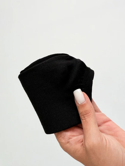 جوراب مچی نخ پنبه ساده مشکی