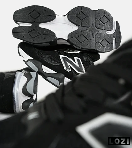 کفش کتانی مردانه و زنانه مشکی سفید NEW BALANCE 9060 مدل 7203