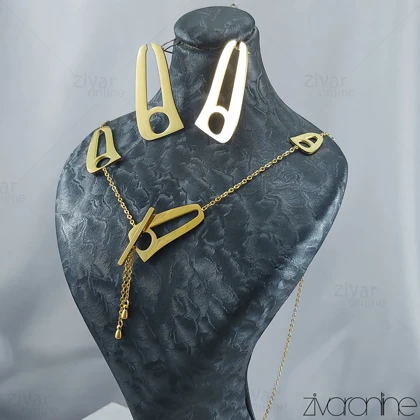 نیم ست طرح نیمانی طلایی 10079