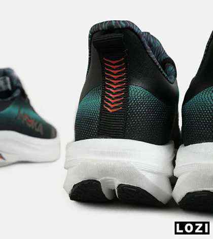 کفش کتانی مردانه و زنانه مشکی سبز HOKA مدل 7396