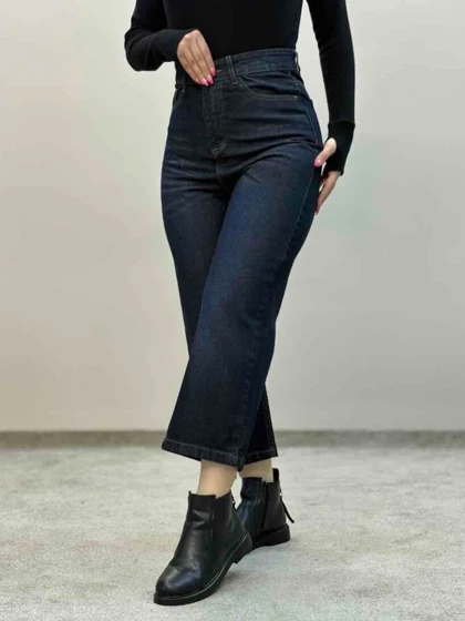 شلوار جین واید سرمه ای 6265