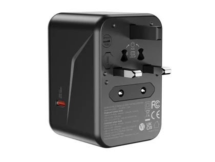 تبدیل پریز برق چندکاره و شارژر دیواری مسافرتی دو سوکت و دو یو اس بی و 3 تایپ سی ایکس او WL22