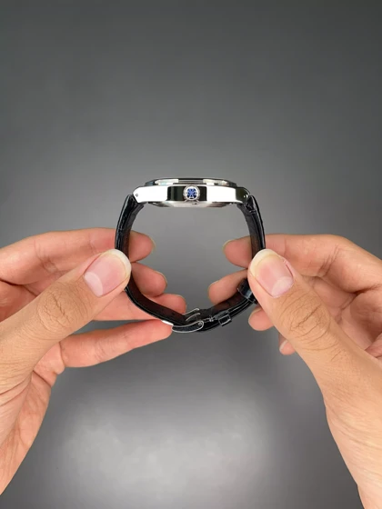 ساعت مچی وشرون کنستانتن بند چرمی صفحه مشکی Vacheron Constantin