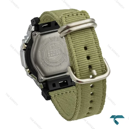 ساعت زنانه جی شاک GM-S2100 سیلور بند برزنت سبز G-Shock-7534-L