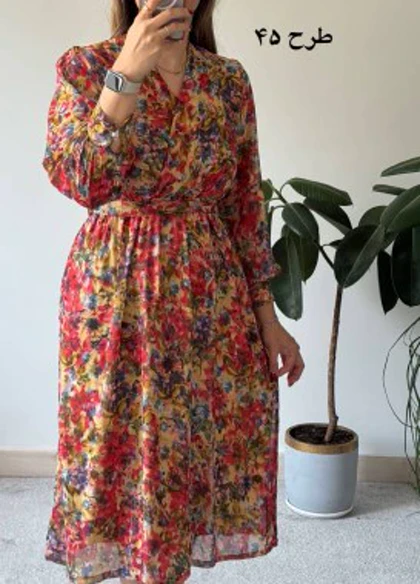 پیراهن حریر سرمه سری 11