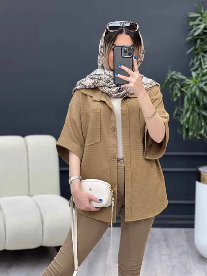 شومیز دو جیب پایین هلال