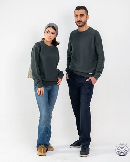 پلیور بافت سبز تیره یونیسکس Jack & | پلیور بافت سبز تیره یونیسکس Jack & Jones کد 17756