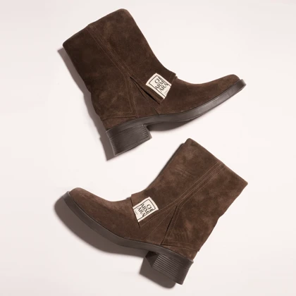 نیم بوت چرم زنانه قهوه ای مدل harriet