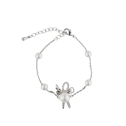 دستبند دخترانه استیل مدل مرواریدی