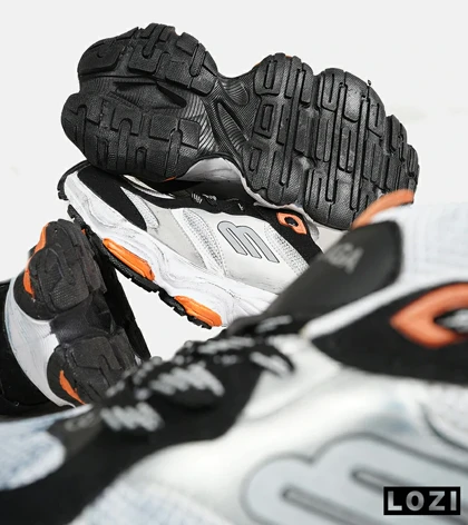 کفش کتانی مردانه و زنانه طوسی مشکی نارنجی BALENCIAGA مدل 6546