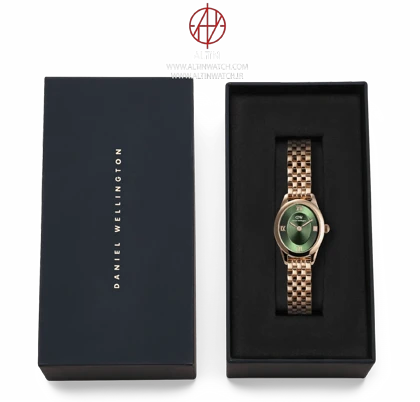 ساعت مچی زنانه دنیل ولینگتون (Daniel Wellington) مدل DW00100806 (کالکشن Ophelia Mini، صفحه سبز زمردی، بند رزگلد)