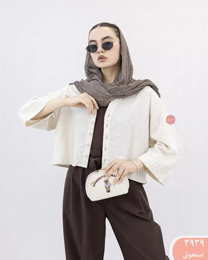 شومیز کراپ لینن زنانه 3939 | الینور