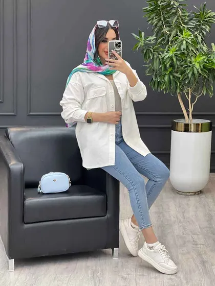 مانتو شومیزی آستین دو دکمه