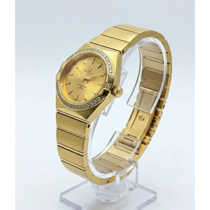 ساعت امگا زنانه طلایی دورنگین