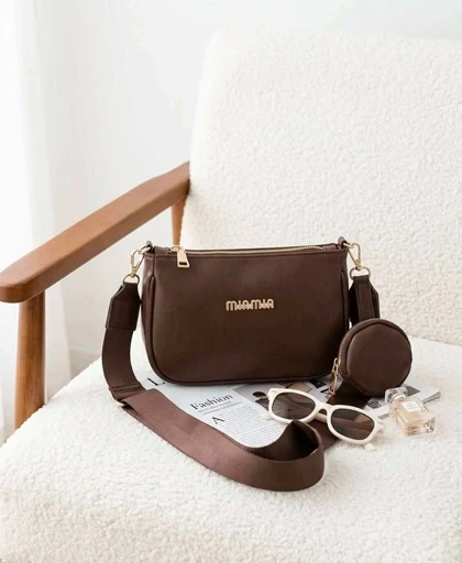 کیف کوچک طرح برند MIU MIU رنگ قهوه ای