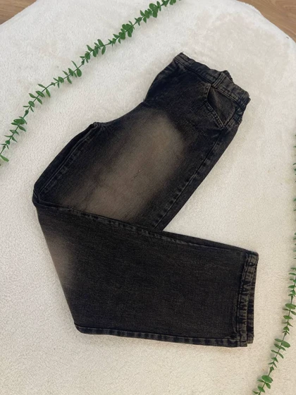 شلوار جین نیم بگ نینا (خاکی)