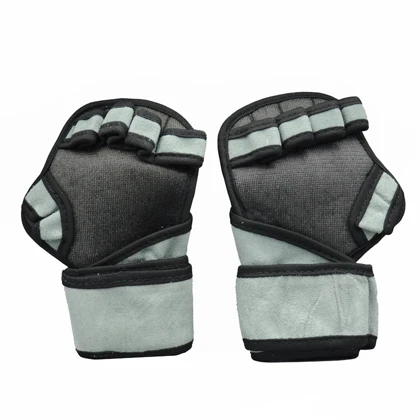 دستکش و محافظ کف دست بدنسازی ویراکس مدل AZS-404H1281 طوسی بسته دو عددی