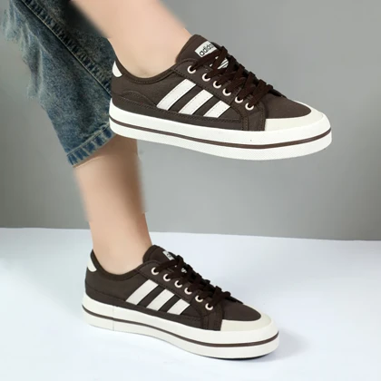 کفش کتانی زنانه ونس vans سه خط سامبا نیو رنگ قهوه ای کد 08101
