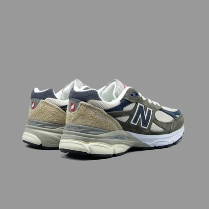 نیوبالانس990 طوسی آبی زیتونی New Balance 990 Grey Blue Olive