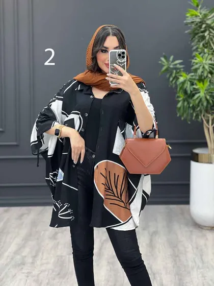مانتو طرح دار آستین گت
