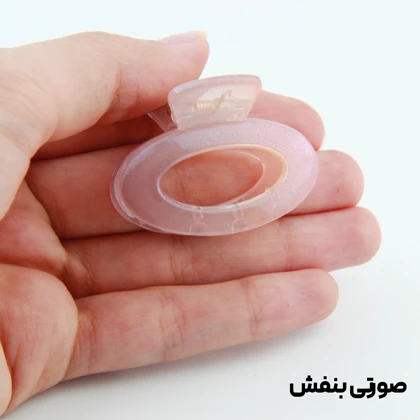 کلیپس دخترانه مدل بیضی کوچک دو رنگ