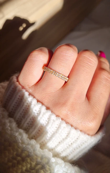 انگشتر جواهری رنگ طلایی