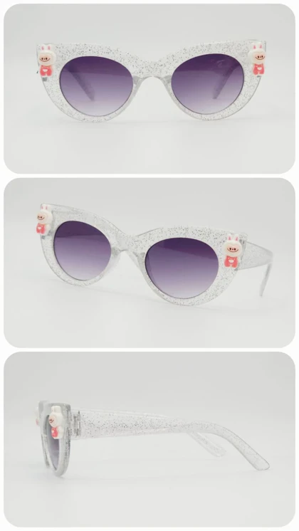 عینک آفتابی بچگانه طرح گربه‌ای عروسک‌دار با شیشه‌های ضد اشعه UV