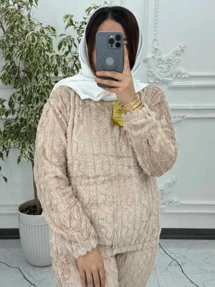 ست بلوز شلوار تدی برجسته 6827