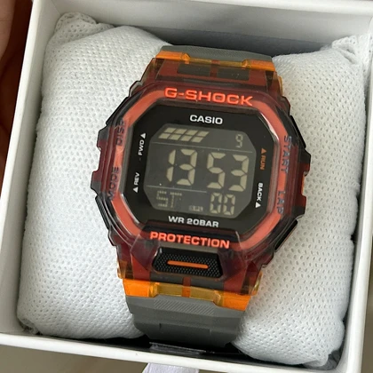 ساعت کاسیو جی شاک طوسی نارنجی G-SHOCK GBD200 کد 1218
