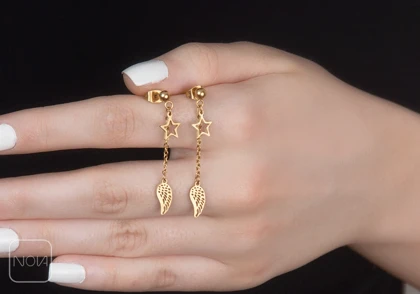 گوشواره استیل بال و ستاره