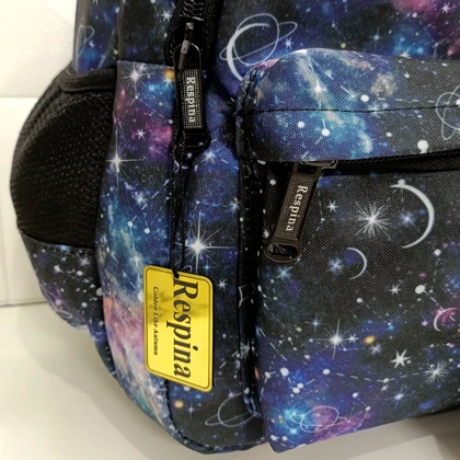 کیف مدرسه دخترانه مدل کهکشانی زحل saturn با جامدادی (برند رسپینا)