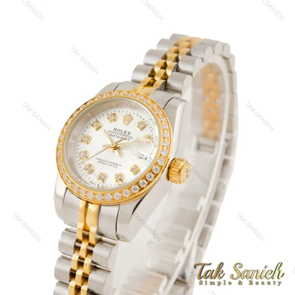 ساعت رولکس زنانه دورنگین صفحه سیلور Rolex-5653-L