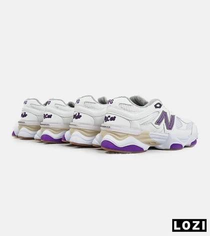 کفش کتانی مردانه و زنانه سفید بنفش NEW BALANCE 9060 مدل 2153