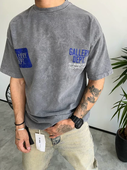 تیشرت سنگشور باکسی GALLERY dept رنگ مدادی