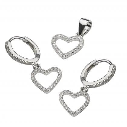 نیم ست نقره قلب کد 651233