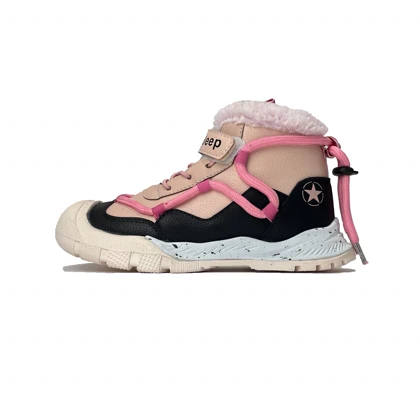 بوت بچگانه ساق‌دار جیپ کرم صورتی