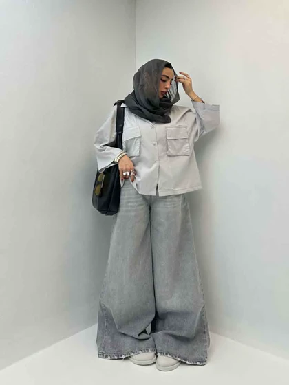 شومیز واکسی جیب‌دار