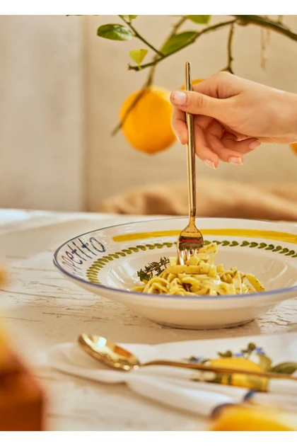 بشقاب سرو Bella Maison مدل Lemoncello چینی - چندرنگ