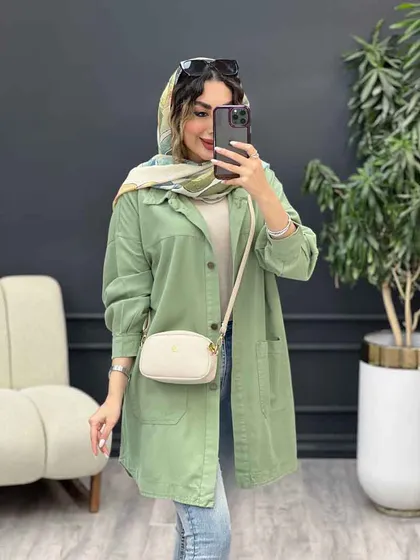 مانتو دو جیب برش‌دار سرو